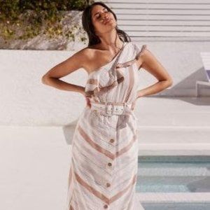 NWT Anthropologie One Shoulder Grace Maxi Dress S